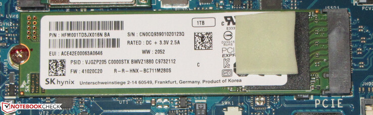 Un SSD NVMe è usata come unità di sistema.