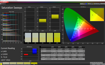 Saturazione (miglioramento immagine off, gamma di colore target sRGB)