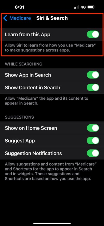 Apple monitoraggio dei dati di utilizzo di Medicare, attivo per impostazione predefinita. (Fonte: Notebookcheck)