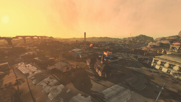 Immagine da Long 15 - Espansione NCR che mostra una città. (Fonte immagine: ToxicWhiteout - Nexus Mods)