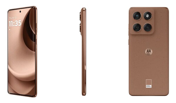 L'Edge 60 Fusion in Pantone Mocha Mousse è disponibile in Europa. (Fonti immagini: Motorola)