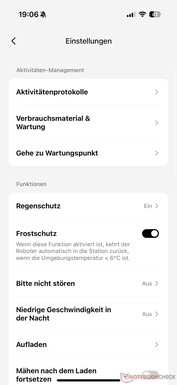 Menu Impostazioni