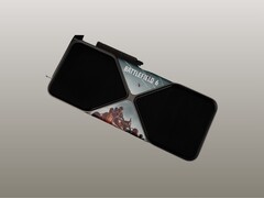 Immagine che mostra la RTX 5090 con un rivestimento personalizzato di Battlefield 6. (Fonte immagine: Nvidia)