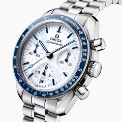 L'Omega Speedmaster Milano Cortina 2026 presenta un quadrante bianco verniciato (Fonte: Omega)