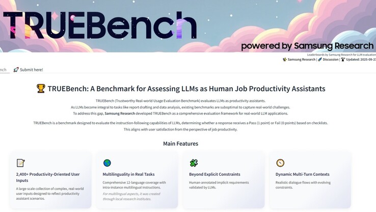 Lo strumento AI TRUEBench di Samsung (Fonte: Samsung Newsroom)
