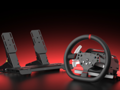 Il bundle da corsa PXN V10 Ultra (nella foto) comprende una base per le ruote, un volante staccabile e una pedaliera. (Fonte: PNX)