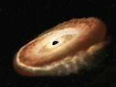 Un'immagine che mostra un buco nero nell'universo.