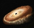 Un'immagine che mostra un buco nero nell'universo.