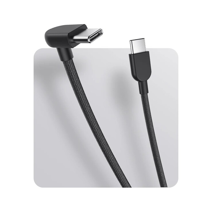 Il cavo Xiaomi 3A intrecciato da USB-C a USB-C (10 cm). (Fonte: Xiaomi)