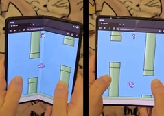 Foldy Bird, creato da Rebane, è una versione speciale di Flappy Bird che fa sì che gli utenti pieghevoli sbattano letteralmente lo schermo. (Fonte immagine: @Rebane2001 via X, modificato)
