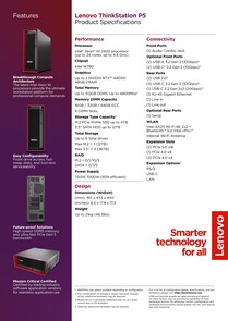 Lenovo ThinkStation P5 - Specifiche. (Fonte: Lenovo)