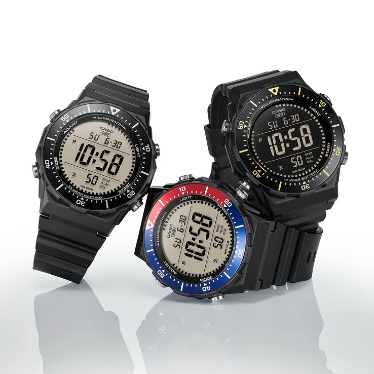 Da sinistra a destra: gli orologi Casio AE-1700H-1AV, AE-1700H-1A2V e AE-1700H-2BV. (Fonte immagine: Casio)