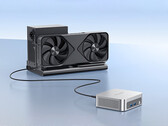Il Peladn WO5 è dotato di una porta USB4. Nell'immagine: il mini PC collegato a una configurazione con eGPU.