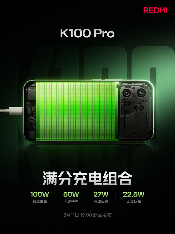 Dettagli sulla batteria del Redmi K100 Pro.