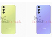 Alcuni nuovi rendering di Galaxy A34. (Fonte: The Tech Outlook)