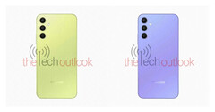 Alcuni nuovi rendering di Galaxy A34. (Fonte: The Tech Outlook)