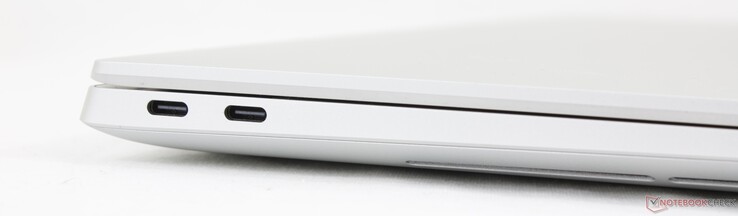 Sinistra: 2x USB-C Thunderbolt 4 con DisplayPort 2.1 + Power Delivery