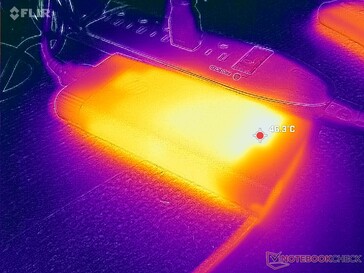 L'alimentatore CA supera i 46 °C durante l'esecuzione di carichi impegnativi