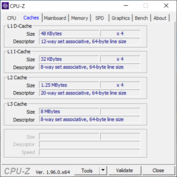Informazioni di sistema CPU-Z Cache