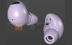  Galaxy Buds2 Pro dovrebbe essere lanciato ad agosto in occasione dell&#039;evento Galaxy Unpacked. (Fonte: 91mobiles &amp;amp; @evleaks)