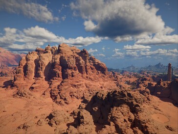 Paesaggio vasto prima dell'aggiornamento della qualità dello scenario distante