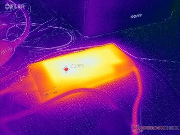 L'adattatore CA raggiunge oltre 45 C quando si utilizzano carichi impegnativi
