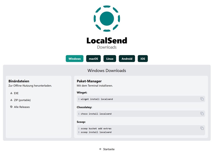 Applicazioni per ogni piattaforma (fonte immagine: screenshot sito web)