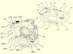 Impugnatura di raffreddamento attiva per fotocamere mirrorless Canon (Fonte: Japan Patent Platform)