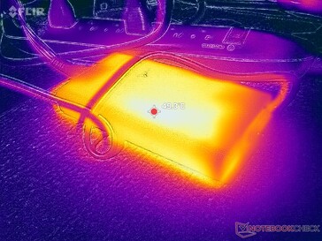 L'adattatore CA raggiunge oltre 50 C quando si utilizzano carichi impegnativi