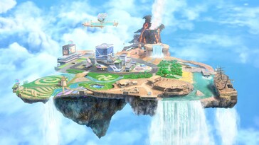 L'area della modalità City Trial mostrata in Kirby Air Riders (Fonte: Nintendo)