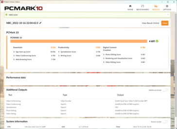 PCMark10 in modalità batteria