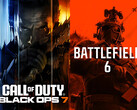 I banner di Call of Duty: Black Ops 7 e Battlefield 6 vengono mostrati uno accanto all'altro (Fonte immagine: Steam, Sony PlayStation con modifiche)