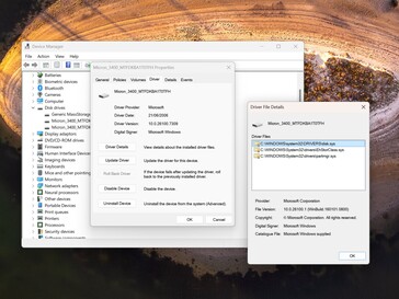Il driver stock di Windows è attivo prima dell'hack.