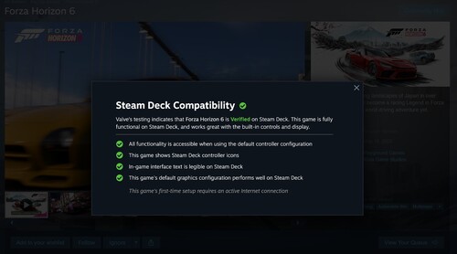 Valutazione verificata di Forza Horizon 6 Steam Deck
