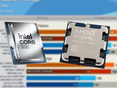 L'Intel Core Ultra 9 285K aveva un MSRP di lancio di 589 dollari, mentre il Ryzen 7 9800X3D è stato lanciato a 479 dollari. (Fonte immagine: Intel, Notebookcheck, Hardware Unboxed su YouTube, modificato)