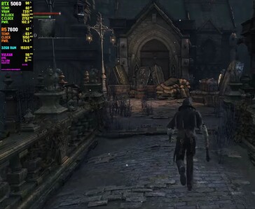 Bloodborne in esecuzione sull’emulatore shadPS4 a oltre 100 FPS su un GeForce, con scheda RTX 5060 e processore Ryzen 5 7600