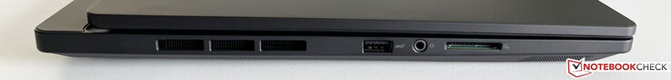 A sinistra: USB-A 3.2 Gen.2 (10 GBit/s), audio da 3,5 mm, lettore di schede SD