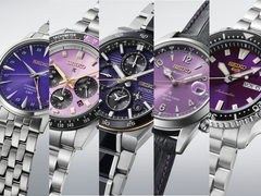 Da sinistra a destra, nella foto: Seiko Presage HCB006J1, Prospex HBJ005, Astron HAB011J1, Alpinist HBC006J1 e 5 Sports HDB003.