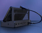 Asus ROG Bulwark DG300 si posiziona come una docking station universale. Nella foto: il dock collegato a un telefono. (Fonte: Asus)