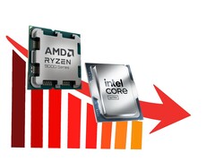Le vendite combinate delle CPU AMD Ryzen e Intel Core sono diminuite notevolmente.