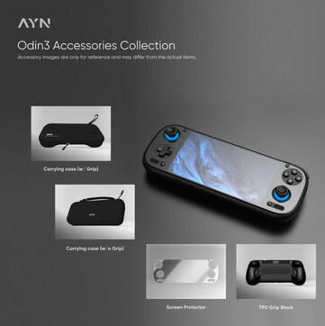 L'AYN Odin 3 può essere opzionato con vari accessori. (Fonte: AYN Technologies)