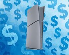 La console PS5 del 30° anniversario raffigurata con il simbolo del dollaro