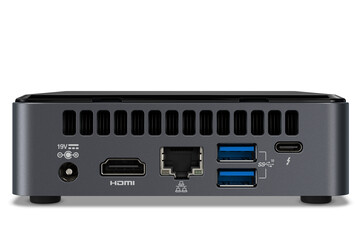 Intel NUC (NUC10i5FNKPA) lato posteriore (Fonte: Intel)