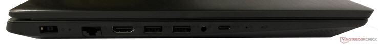 A Sinistra: Alimentazione, Gigabit Ethernet, HDMI, 2x USB 3.1 Gen1, 1x jack audio combinato da 3.5 mm, 1x USB 3.0 Type-C