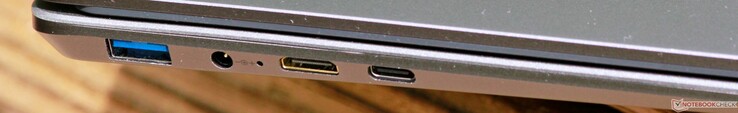 A sinistra: USB 3.1 Gen 1 Type-A, DC in, mini-HDMI, USB 3.1 Gen 1 Type-C
