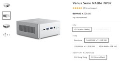 Minisforum Venus Series NAB6, configurazioni (fonte: Minisforum)