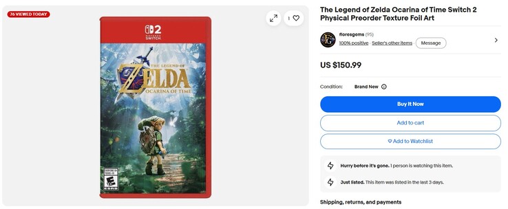 Il remake di Zelda: Ocarina of Time è stato messo in vendita su eBay.