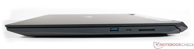 A destra: USB Type-A, Thunderbolt USB4, lettore di schede SD (UHS-III)