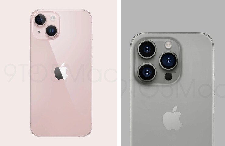 Render dell'iPhone 15 e dell'iPhone 15 Pro. (Fonte: 9to5Mac)