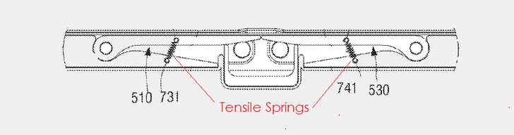 Brevetto di cerniera pieghevole Samsung del 2015. (Fonte: PatentlyMobile)